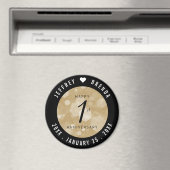 エレガント第1紙結婚周年記念お祝い マグネット (インサイチュ (食洗機))