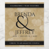 エレガント第1紙結婚周年記念お祝い ワインラベル (シングルラベル)