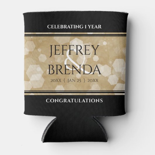 エレガント第1紙結婚周年記念お祝い 缶クーラー (正面)