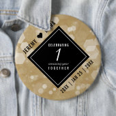 エレガント第1紙結婚周年記念お祝い 缶バッジ (インサイチュ)