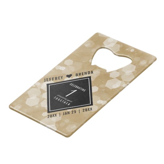 エレガント第1紙結婚周年記念 クレジットカード栓抜き (正面アングル)