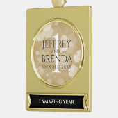 エレガント第1紙結婚周年記念 ゴールドプレートバナーオーナメント (左)