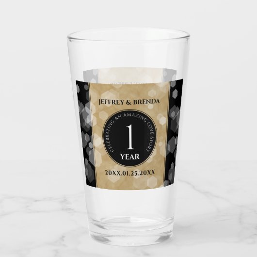 エレガント第1紙結婚周年記念 タンブラーグラス (裏面)