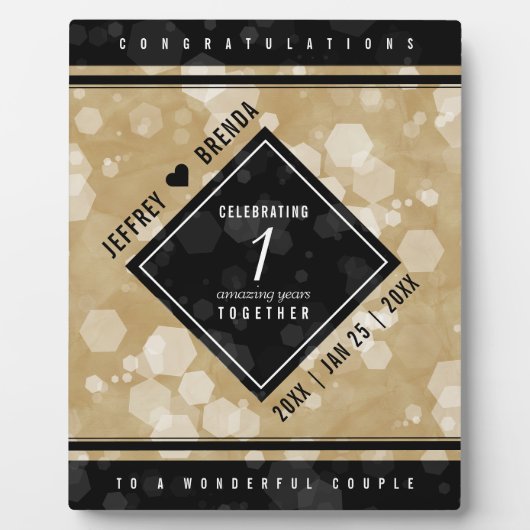 エレガント第1紙結婚周年記念 フォトプラーク (正面)