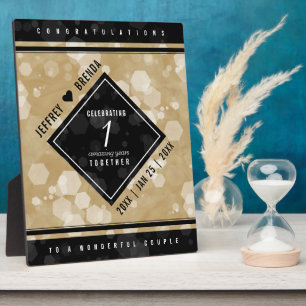 エレガント第1紙結婚周年記念 フォトプラーク