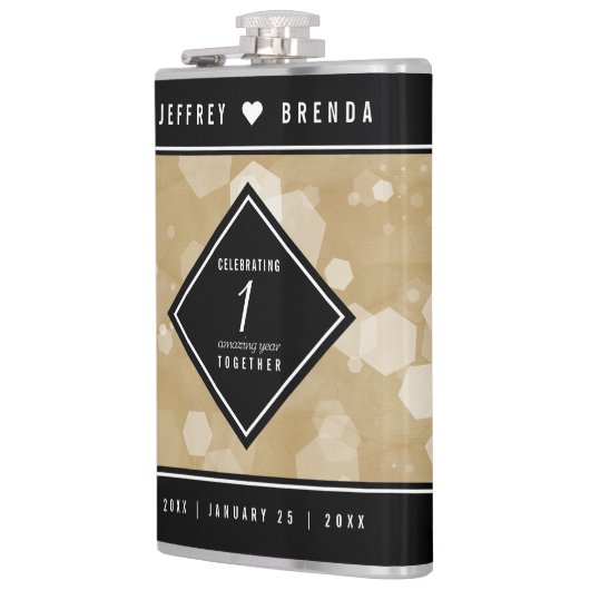 エレガント第1紙結婚周年記念 フラスク (左)