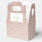 エレガント第1聖餐式バラ金ゴールドグリッター フェイバーボックス (オープン)