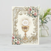 エレガント第1聖餐式フローラ招待状 招待状 (スタンド正面)