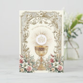 エレガント第1聖餐式フローラ招待状 招待状 (スタンド正面)