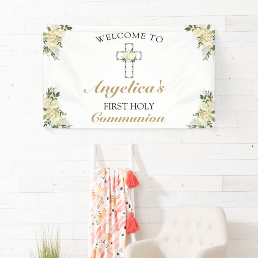 エレガント第1聖餐式フローラ歓迎 横断幕 (インサイチュ)