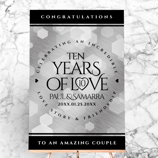 エレガント第10回ティン結婚ズ記念日お祝い アクリルサイン