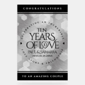 エレガント第10回ティン結婚ズ記念日お祝い アクリルサイン (正面)