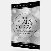 エレガント第10回ティン結婚ズ記念日お祝い アクリルサイン (傾斜)