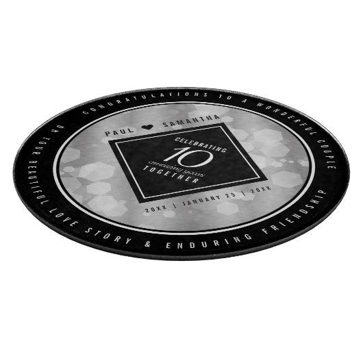 エレガント第10回ティン結婚ズ記念日お祝い カッティングボード (角)