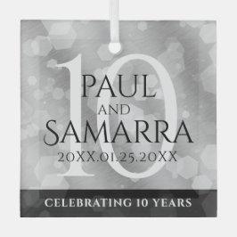 エレガント第10回ティン結婚ズ記念日お祝い ガラスオーナメント