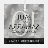 エレガント第10回ティン結婚ズ記念日お祝い ガラスオーナメント (裏面)