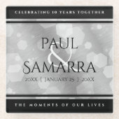 エレガント第10回ティン結婚ズ記念日お祝い ガラスコースター (正面)