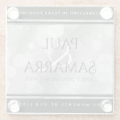 エレガント第10回ティン結婚ズ記念日お祝い ガラスコースター (裏面)