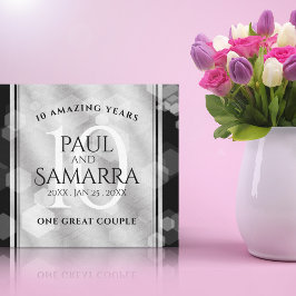 エレガント第10回ティン結婚ズ記念日お祝い キャンバスプリント