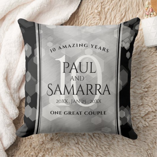 エレガント第10回ティン結婚ズ記念日お祝い クッション (ブランケット)