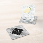 エレガント第10回ティン結婚ズ記念日お祝い スクエアペーパーコースター (インサイチュ)