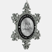 エレガント第10回ティン結婚ズ記念日お祝い スノーフレークピューターオーナメント (左)