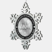 エレガント第10回ティン結婚ズ記念日お祝い スノーフレークピューターオーナメント (右)