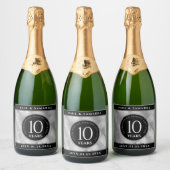 エレガント第10回ティン結婚ズ記念日お祝い スパークリングワインラベル (ボトル)