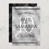 エレガント第10回ティン結婚ズ記念日お祝い セーブザデート (正面/裏面)