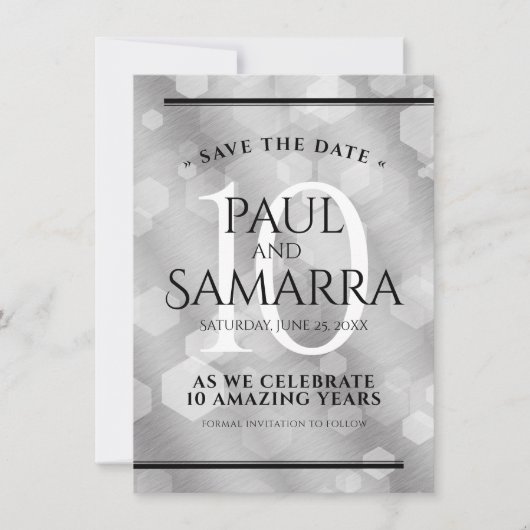 エレガント第10回ティン結婚ズ記念日お祝い セーブザデート (正面)