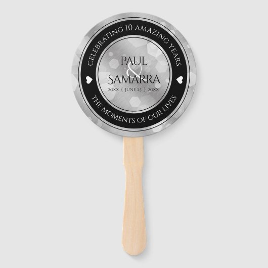 エレガント第10回ティン結婚ズ記念日お祝い ハンドファン (裏面)