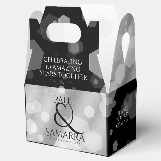 エレガント第10回ティン結婚ズ記念日お祝い フェイバーボックス (オープン)