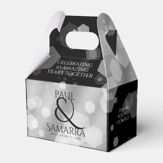 エレガント第10回ティン結婚ズ記念日お祝い フェイバーボックス (正面サイド)