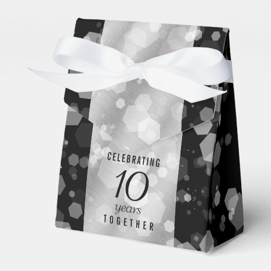 エレガント第10回ティン結婚ズ記念日お祝い フェイバーボックス (正面サイド)