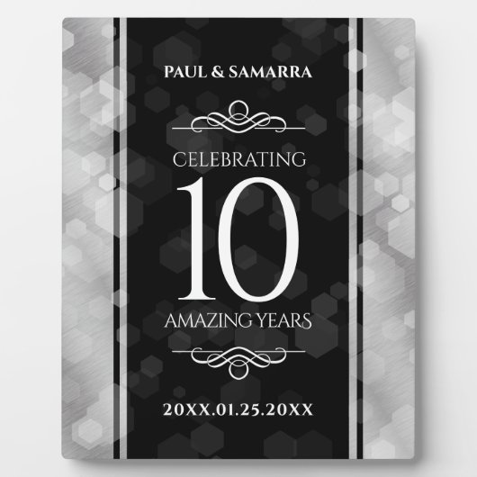 エレガント第10回ティン結婚ズ記念日お祝い フォトプラーク (正面)