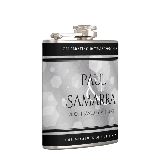 エレガント第10回ティン結婚ズ記念日お祝い フラスク (右)
