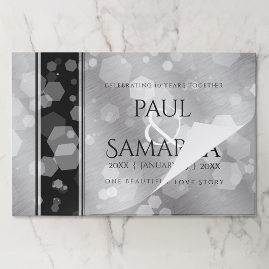 エレガント第10回ティン結婚ズ記念日お祝い ペーパーパッド (折り畳み)