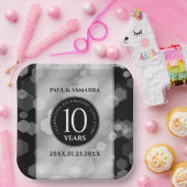 エレガント第10回ティン結婚ズ記念日お祝い ペーパープレート (パーティー)