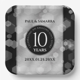 エレガント第10回ティン結婚ズ記念日お祝い ペーパープレート