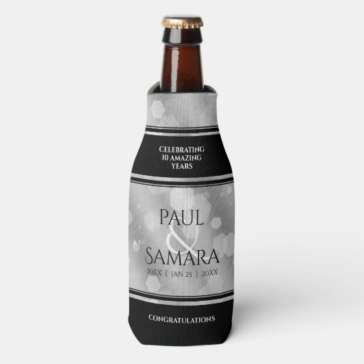 エレガント第10回ティン結婚ズ記念日お祝い ボトルクーラー (ボトル正面)