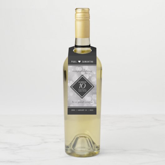 エレガント第10回ティン結婚ズ記念日お祝い ボトルネックタグ (ボトル)