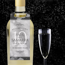 エレガント第10回ティン結婚ズ記念日お祝い ボトルネックタグ