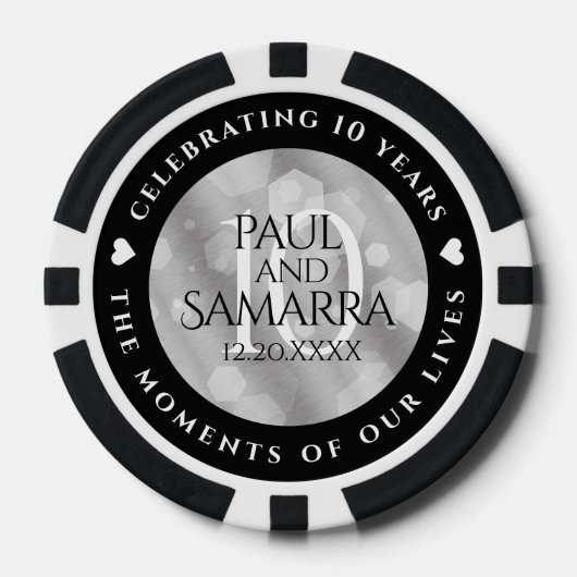 エレガント第10回ティン結婚ズ記念日お祝い ポーカーチップ (正面)