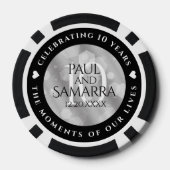 エレガント第10回ティン結婚ズ記念日お祝い ポーカーチップ (裏面)