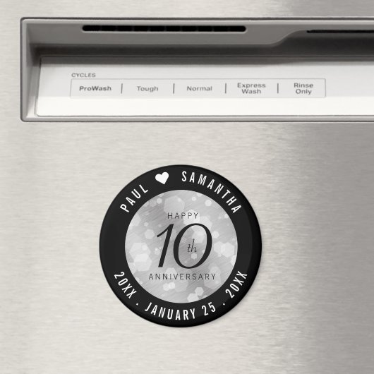 エレガント第10回ティン結婚ズ記念日お祝い マグネット (インサイチュ (食洗機))