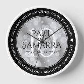 エレガント第10回ティン結婚ズ記念日お祝い 壁時計 (正面)