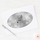 エレガント第10回ティン結婚ズ記念日お祝い 楕円形シール (封筒)