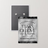 エレガント第10回ティン結婚ズ記念日お祝い 缶バッジ (正面/裏面)