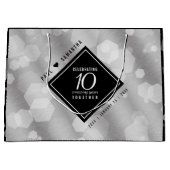 エレガント第10回ティン結婚ズ記念日お祝いL ラージペーパーバッグ (正面)