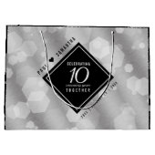 エレガント第10回ティン結婚ズ記念日お祝いL ラージペーパーバッグ (裏面)